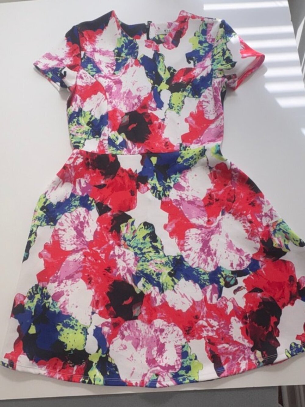 Milly Rosabella Floral Fit & Flare Dress Stretch Scuba size 6